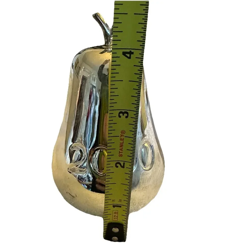 NIB NOS Vintage Pottery Barn Year 2000 Millenium Silver Pear Ornament